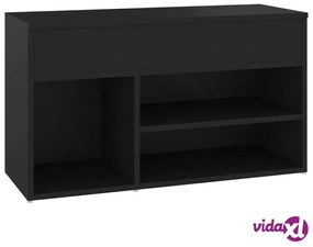 vidaXL Panca Portascarpe Nera 80x30x45 cm in Truciolato