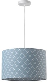 Lampadario Moderno SOSPENSIONE NOAH IN COTONE ATTACCO E27 blu paralume blu E27