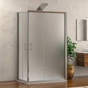 Kamalu - Box doccia tre lati 80x120x80 vetro opaco apertura angolare KF1000