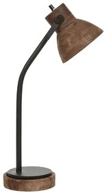 Lampada da tavolo legno di mango scuro e nero 62 cm KOLAR Beliani