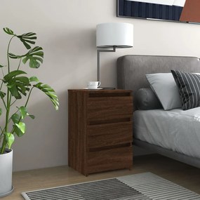 Comodini Rovere Marrone 2 Pz 40x35x62,5 Cm İn Legno Multistrato /