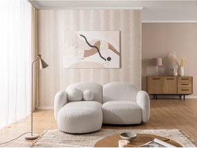 Divano angolare color crema (con penisola a sinistra/con chaise lounge) con rivestimento in bouclé Orbit – Ropez