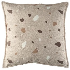 Cuscino per divano da bambini marrone chiaro con rivestimento in bouclé e ciniglia Terrazzo Block – Wigiwama