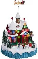 Casa di Santa Claus, villaggio di Natale con luci