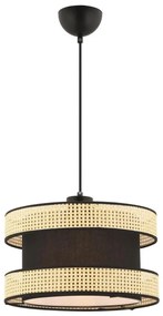 Lampadario a sospensione con cavo HALO 1xE27/60W/230V nero/beige