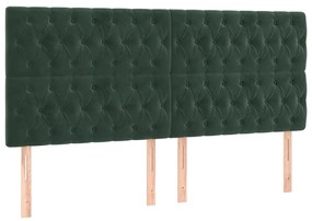 Giroletto a Molle con Materasso Verde Scuro 200x200 cm Velluto