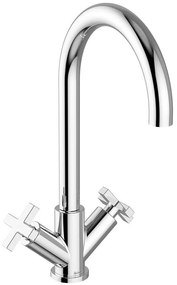 Rubinetto per lavabo getto aerato Los Angeles cromato lucido HUBER H 33.8 cm