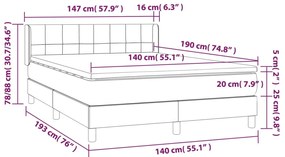 Giroletto a Molle con Materasso Crema 140x19 cm in Tessuto