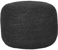 LABEL51 Pouf in Juta 50x35 cm Nero 443940