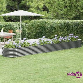 vidaXL Letto Giardino Acciaio Verniciato a Polvere 440x80x36 cm Grigio