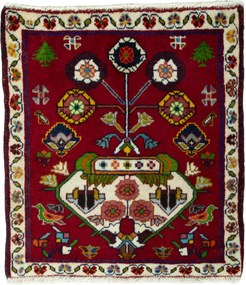 Shiraz Tappeto persiano 60x60 Rosso (Iran) Annodato A Mano