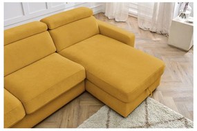 Divano angolare color senape allungabile (con composizione variabile) Monaco – Bobochic Paris