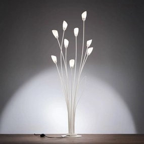 Jupiter Lampada a piantana Gloriosa, crema, vetro, a 9 luci