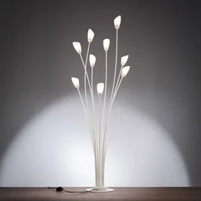 Jupiter Lampada a piantana Gloriosa, crema, vetro, a 9 luci