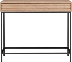 Consolle con piano effetto rovere in colore naturale 35x90 cm Celine - Støraa