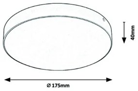 Rabalux - Plafoniera LED per bagno, 18W, 230V, 3000-6000K, IP44, bianco