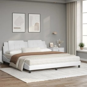 Letto con materasso bianco 180x200 cm in similpelle