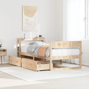 Letto Senza Materasso 75x190 Cm İn Legno Massello Pino /