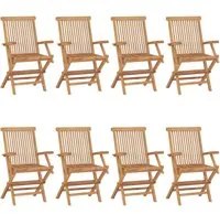 Sedie da Giardino 8 pz in Legno Massello di Teak cod mxl 9257