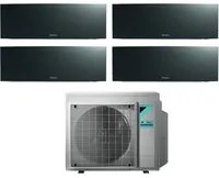 Climatizzatore Condizionatore Daikin Bluevolution Quadri Split Inverter serie EMURA BLACK III 7+7+7+7 con 4MXM80N R-32 Wi-Fi Integrato 7000+7000+7000+7000 Colore Nero - Garanzia Italiana