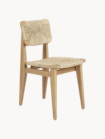 Sedia da giardino in legno di teak con seduta e schienale intrecciati C-Chair