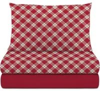 Completo letto singolo in cotone Scozzese rosso