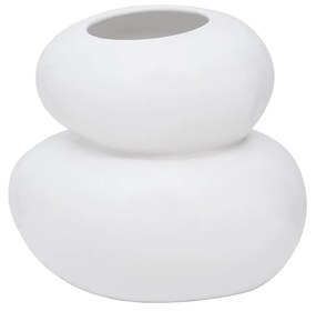 Tikamoon - Vaso rotondo in maiolica Pebbles white