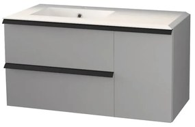 Mobile bagno con lavabo L 105 x H 57 x P 46 cm grigio nuvola per vasca a sinistra Rodi