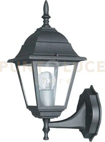 Applique up roma nera 1 luce attacco e27 ip44 14,6x19,5x36cm