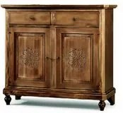 Madia credenza 2 porte in legno shabby chic noce consumato 104x43x98