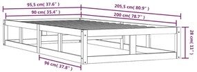 Giroletto Miele 90x200 cm in Legno Massello