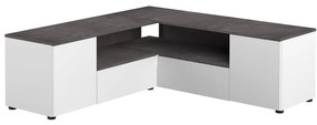Tavolo TV grigio e bianco in cemento 130x46 cm Angle - TemaHome