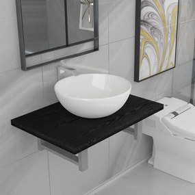 Set Mobili Da Bagno 2 Pz Ceramica Nero /