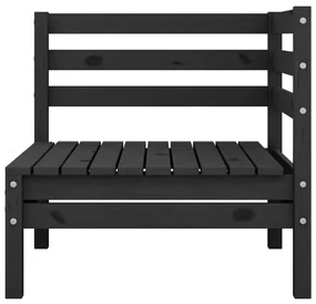 Set divani da giardino 9 pz nero in legno massello di pino