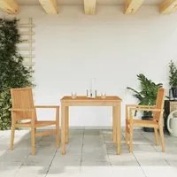 Sedie da Giardino Impilabili 2 pz 56,5x57,5x91 cm Massello Teak 364404