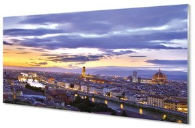 Quadro vetro acrilico Sunset del fiume Italia 100x50 cm