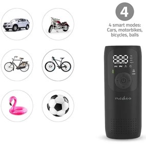 Nedis PAAC10BK - Compressore tascabile digitale 4000 mAh 5V