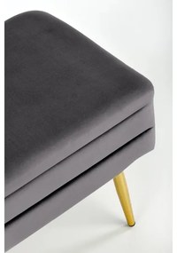 Panca trapuntata con contenitore VELVA 37x78 cm grigio/oro