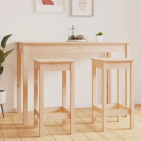Sgabelli Da Bar 2 Pz 40x40x78 Cm İn Legno Massello Di Pino /