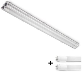 Brilagi -Lampada fluorescente tecnica LED OPTIMA T8 2xG13/18W/230V 4000K IP65 128 cm