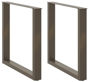 Gambe Tavolo Pranzo A U 2 Pz 90x(72-73) Cm Acciaio /
