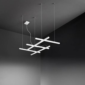 Lampadario Moderno Net Bianco Led Piccolo