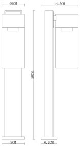 Globo 31976 - Lampada da esterno ETSI 1xE27/40W/230V 50 cm IP44