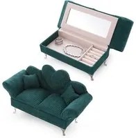 Divanetto portagioie verde 24x13x10 cm