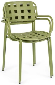 Sedie da esterno in set verdi in metallo 4 pz Clover – Bizzotto