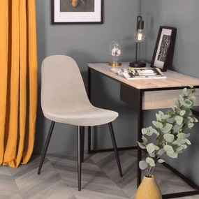 Sedia Da Pranzo Moderna In Tessuto Khaki Gambe Nere Irene - Set da 4 Pezzi