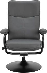 Poltrona relax grigia con poggiapiedi in similpelle Istad - Støraa