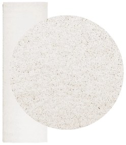 Tappeto Shaggy a Pelo Lungo Moderno Crema 80x250 cm