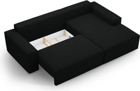 Divano letto angolare nero in tessuto bouclé (angolo destro) Jodie - Micadoni Home