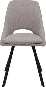 Sedia da cucina LINDA in tessuto tortora moderno con cuscino sfoderabile